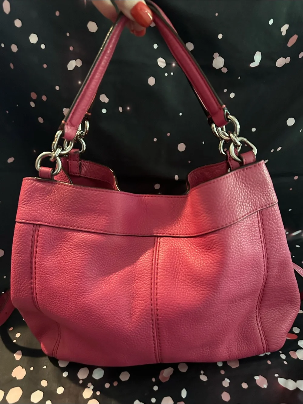 Coach Pink Leather Shoulder Bag - Picture 2 of 8